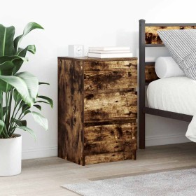 Mesillas de noche con 3 cajones 2 uds roble ahumado 39x35x65 cm de , Mesitas de noche - Ref: Foro24-861346, Precio: 104,91 €,...