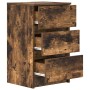 Mesillas de noche con 3 cajones 2 uds roble ahumado 39x35x65 cm de , Mesitas de noche - Ref: Foro24-861346, Precio: 104,91 €,...