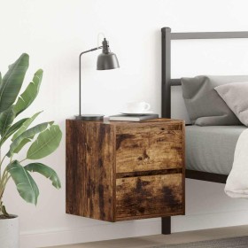 Mesilla de noche de pared roble ahumado 38x34x40 cm de , Mesitas de noche - Ref: Foro24-861255, Precio: 47,58 €, Descuento: %
