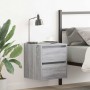 Mesilla de noche de pared gris Sonoma 38x34x40 cm de , Mesitas de noche - Ref: Foro24-861257, Precio: 48,00 €, Descuento: %