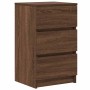 Mesillas de noche con 3 cajones 2 uds roble marrón 39x35x65 cm de , Mesitas de noche - Ref: Foro24-861350, Precio: 107,29 €, ...