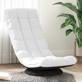 Silla giratoria de suelo de tela blanca 70x51x79 cm de , Sillas de suelo - Ref: Foro24-4019730, Precio: 117,36 €, Descuento: %