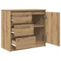 Aparador con cajón roble artesanal 71x35x65cm madera ingeniería de , Aparadores - Ref: Foro24-861579, Precio: 82,76 €, Descue...