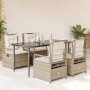 Set comedor de jardín 5 pzas con cojines ratán sintético beige en Conjuntos de jardín | Comprar online en Foru.es