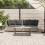 Sofá de jardín con cojines ratán sintético gris claro de , Sofás de exterior - Ref: Foro24-4104127, Precio: 275,35 €, Descuen...