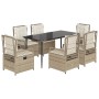 Set comedor de jardín 7 pzas con cojines ratán sintético beige en Conjuntos de jardín | Comprar online en Foru.es