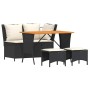 Juego comedor jardín 4 piezas con cojines ratán sintético negro de , Conjuntos de jardín - Ref: Foro24-4104131, Precio: 328,3...