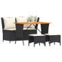 Juego comedor jardín 4 piezas con cojines ratán sintético negro de , Conjuntos de jardín - Ref: Foro24-4104131, Precio: 328,3...