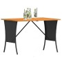 Mesa de jardín superficie de madera ratán PE negro 105x75x72 cm de , Mesas de jardín - Ref: Foro24-4104138, Precio: 125,22 €,...