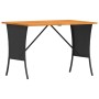 Mesa de jardín superficie de madera ratán PE negro 105x75x72 cm de , Mesas de jardín - Ref: Foro24-4104138, Precio: 125,22 €,...