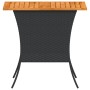 Mesa de jardín superficie de madera ratán PE negro 105x75x72 cm de , Mesas de jardín - Ref: Foro24-4104138, Precio: 125,22 €,...