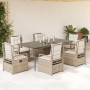 Set comedor de jardín 7 pzas con cojines ratán sintético beige en Conjuntos de jardín | Comprar online en Foru.es