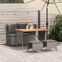 Juego de comedor de jardín 4 piezas con cojines ratán PE gris de , Conjuntos de jardín - Ref: Foro24-4104133, Precio: 339,41 ...
