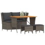 Juego de comedor de jardín 4 piezas con cojines ratán PE gris de , Conjuntos de jardín - Ref: Foro24-4104133, Precio: 339,41 ...