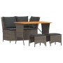 Juego de comedor de jardín 4 piezas con cojines ratán PE gris de , Conjuntos de jardín - Ref: Foro24-4104133, Precio: 339,41 ...