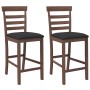 Taburetes de bar con cojines 2 uds madera maciza marrón caucho de , Taburetes de cocina - Ref: Foro24-4102538, Precio: 128,11...