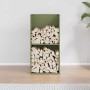 Leñero verde oliva 40x30x80 cm Acero laminado en frío de , Bolsas y soportes de leña - Ref: Foro24-864190, Precio: 80,61 €, D...