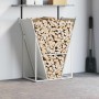 Leñero blanco 69,5x35x81 cm Acero laminado en frío de , Bolsas y soportes de leña - Ref: Foro24-864178, Precio: 68,20 €, Desc...