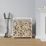 Leñero blanco 60x28x65 cm Acero laminado en frío de , Bolsas y soportes de leña - Ref: Foro24-864200, Precio: 54,34 €, Descue...