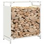 Leñero blanco 60x28x65 cm Acero laminado en frío de , Bolsas y soportes de leña - Ref: Foro24-864200, Precio: 54,34 €, Descue...