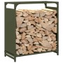 Leñero verde oliva 60x28x65 cm Acero laminado en frío de , Bolsas y soportes de leña - Ref: Foro24-864202, Precio: 54,34 €, D...