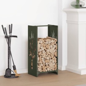 Leñero verde oliva 40x30x80 cm Acero laminado en frío de , Bolsas y soportes de leña - Ref: Foro24-864228, Precio: 57,83 €, D...