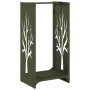 Leñero verde oliva 40x30x80 cm Acero laminado en frío de , Bolsas y soportes de leña - Ref: Foro24-864228, Precio: 57,83 €, D...