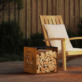 Leñero 40x40x40 cm acero corten de , Bolsas y soportes de leña - Ref: Foro24-864254, Precio: 42,51 €, Descuento: %