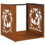 Leñero 40x40x40 cm acero corten de , Bolsas y soportes de leña - Ref: Foro24-864254, Precio: 42,51 €, Descuento: %