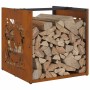 Leñero 40x40x40 cm acero corten de , Bolsas y soportes de leña - Ref: Foro24-864254, Precio: 42,51 €, Descuento: %