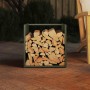 Leñero verde oliva 40x40x40 cm Acero laminado en frío de , Bolsas y soportes de leña - Ref: Foro24-864240, Precio: 48,17 €, D...