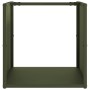 Leñero verde oliva 40x40x40 cm Acero laminado en frío de , Bolsas y soportes de leña - Ref: Foro24-864240, Precio: 48,17 €, D...