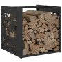 Leñero negro 40x40x40 cm Acero laminado en frío de , Bolsas y soportes de leña - Ref: Foro24-864249, Precio: 44,83 €, Descuen...