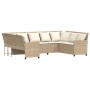 Sofá de jardín con cojines ratán sintético beige de , Conjuntos de jardín - Ref: Foro24-3365332, Precio: 569,29 €, Descuento: %