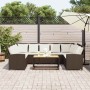 Sofá de jardín con cojines ratán sintético marrón de , Conjuntos de jardín - Ref: Foro24-3365330, Precio: 644,87 €, Descuento: %