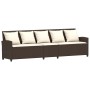 Sofá de jardín con cojines ratán sintético marrón de , Conjuntos de jardín - Ref: Foro24-3365330, Precio: 644,87 €, Descuento: %