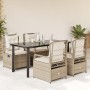 Set comedor de jardín 5 pzas con cojines ratán sintético beige en Conjuntos de jardín | Comprar online en Foru.es
