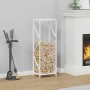 Leñero blanco 34x25x100 cm Acero laminado en frío de , Bolsas y soportes de leña - Ref: Foro24-864324, Precio: 52,61 €, Descu...