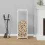Leñero blanco 34x25x100 cm Acero laminado en frío de , Bolsas y soportes de leña - Ref: Foro24-864324, Precio: 52,61 €, Descu...
