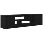 Mueble de TV de madera de roble negro 188,5x41x50 cm de , Muebles TV - Ref: Foro24-3328418, Precio: 146,48 €, Descuento: %