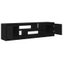 Mueble de TV de madera de roble negro 188,5x41x50 cm de , Muebles TV - Ref: Foro24-3328418, Precio: 146,48 €, Descuento: %