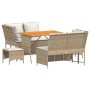 Juego de sofás jardín con cojines 5 pzas ratán sintético beige de , Conjuntos de jardín - Ref: Foro24-3365347, Precio: 499,28...