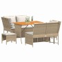Juego de sofás jardín con cojines 5 pzas ratán sintético beige de , Conjuntos de jardín - Ref: Foro24-3365347, Precio: 499,28...
