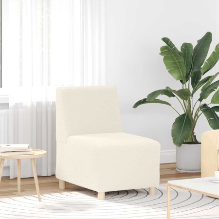 Sillón color crema 55 cm tejido imitación lana rizada de , Sofás - Ref: Foro24-4108504, Precio: 125,17 €, Descuento: %