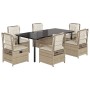 Set comedor de jardín 7 pzas con cojines ratán sintético beige en Conjuntos de jardín | Comprar online en Foru.es