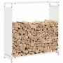 Leñero blanco 90x28x90 cm Acero laminado en frío de , Bolsas y soportes de leña - Ref: Foro24-864216, Precio: 64,19 €, Descue...