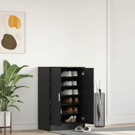 Zapatero de madera de roble negro 60x35x92 cm de , Zapateros y organizadores de calzado - Ref: Foro24-862074, Precio: 107,87 ...