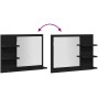 Espejo de baño de madera de roble negro 60x10,5x45 cm de , Tocadores de baño - Ref: Foro24-862546, Precio: 38,03 €, Descuento: %