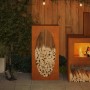Leñero 50x23x100 cm acero corten de , Bolsas y soportes de leña - Ref: Foro24-864186, Precio: 84,25 €, Descuento: %