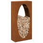 Leñero 50x23x100 cm acero corten de , Bolsas y soportes de leña - Ref: Foro24-864186, Precio: 84,25 €, Descuento: %